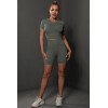 Бесшовный женский фитнес комплект Crop T-Shirt+Tracks Push Up 24